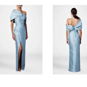 Mondressy Light Blue Sating MOB/MOG Gown